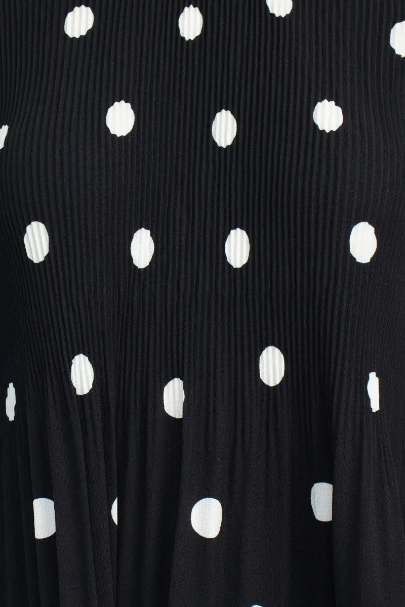 Adrianna Papell Crew Neck 3/4 Sleeve Keyhole Back Ruched Waist Multi Print Woven Top by Curated Brands