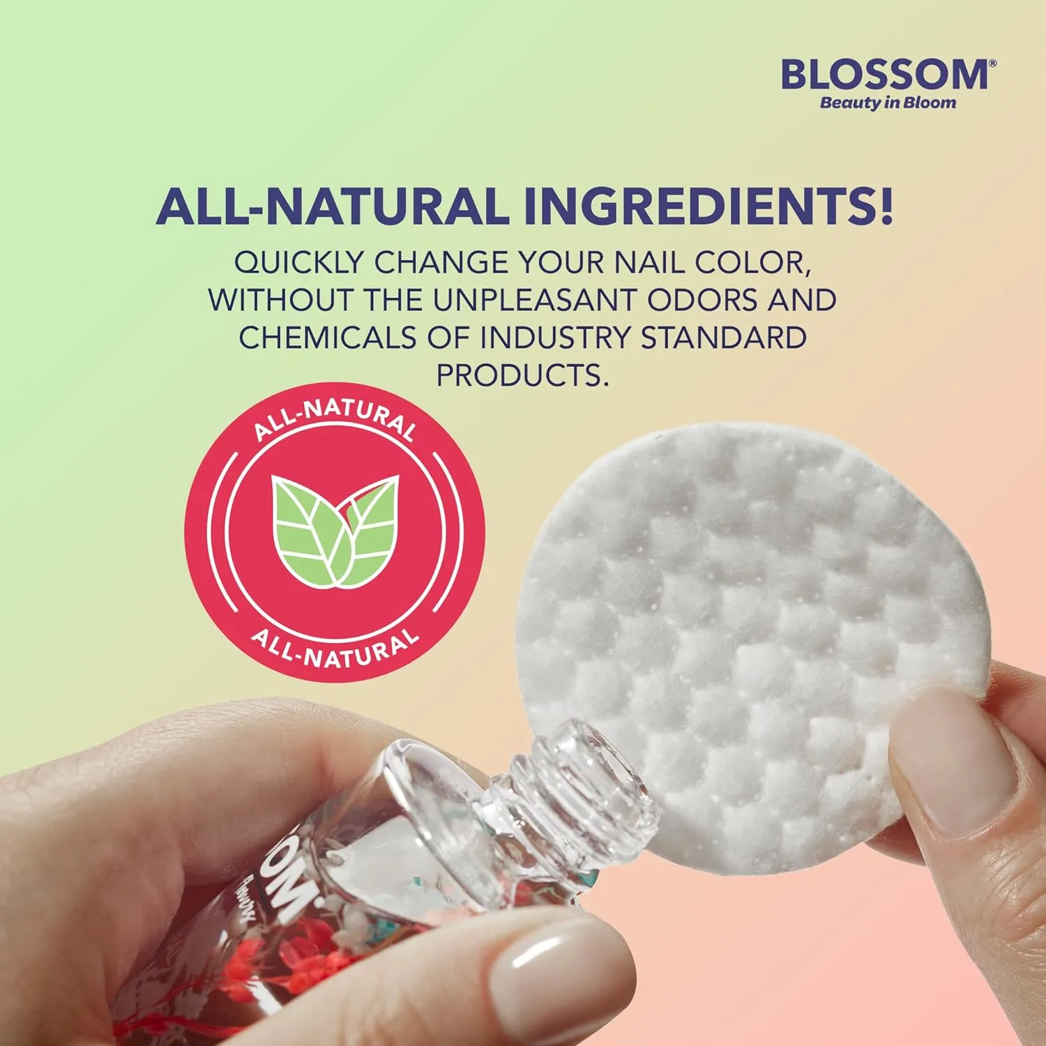 All Natural, Scented, Organic Plant-Based, Vegan, Cruelty Free, Acetone Free Nail Polish Remover, Infused with Real Flowers, Made in USA, 2 fl. oz., Spring Bouquet