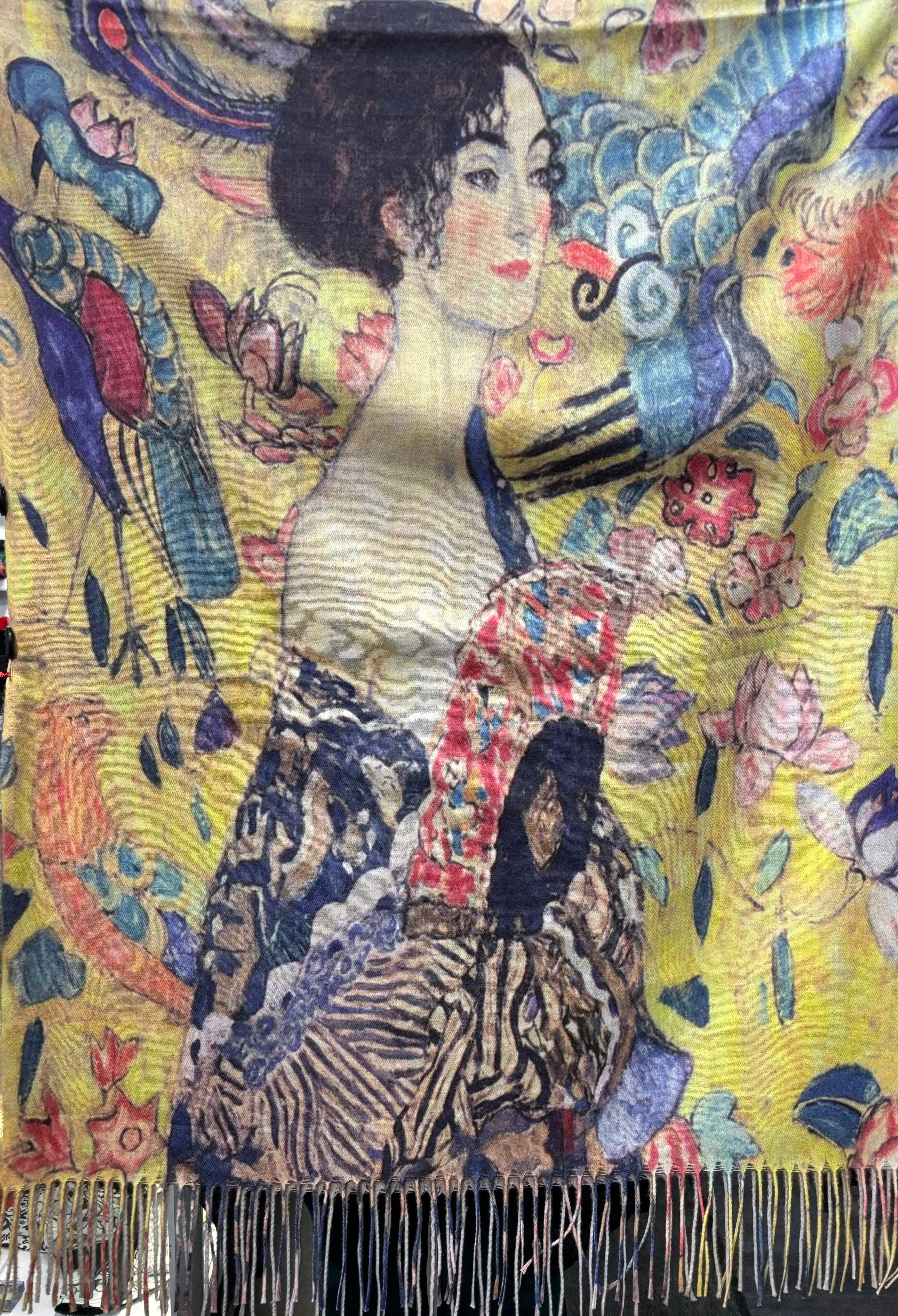 Art Design Soft Touch Button Scarves With Solid Color Back