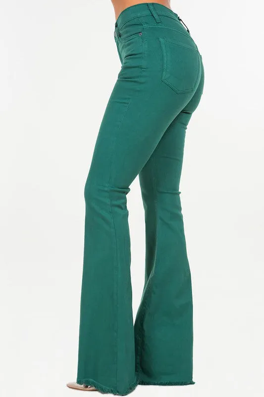 Bell Bottom Jean in Hunter Geen