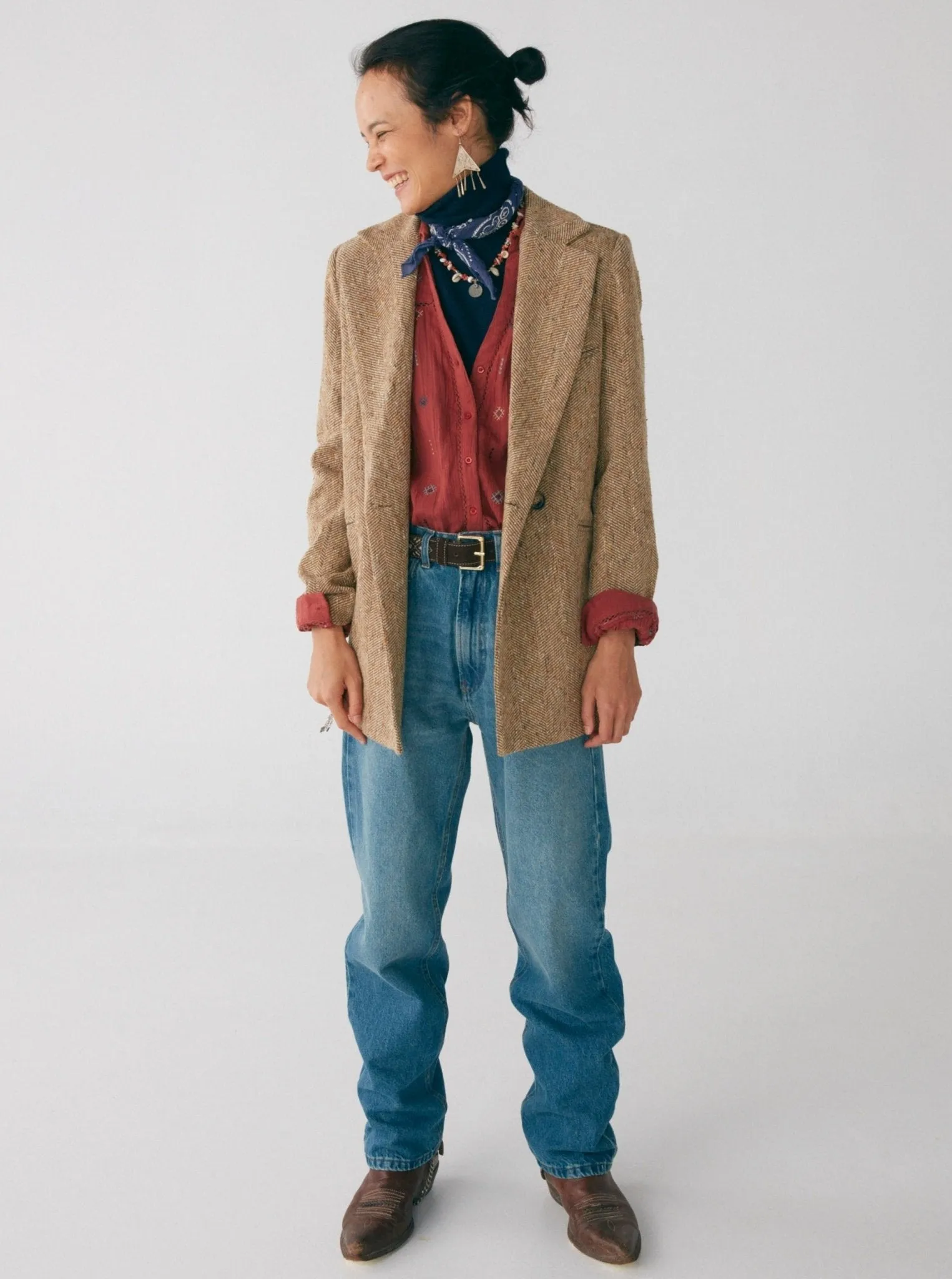 Berenice Blouse - Tetris Rust