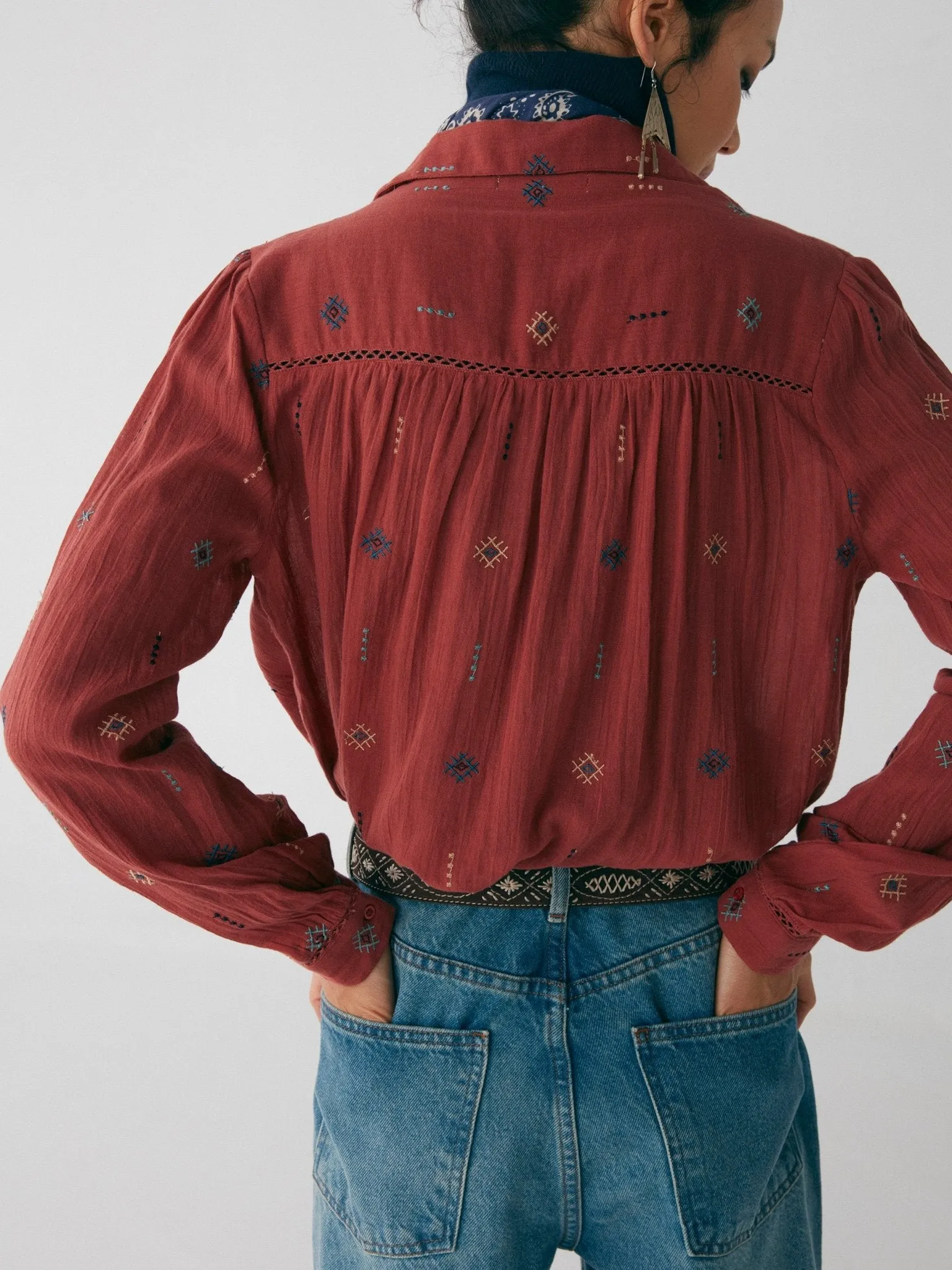 Berenice Blouse - Tetris Rust