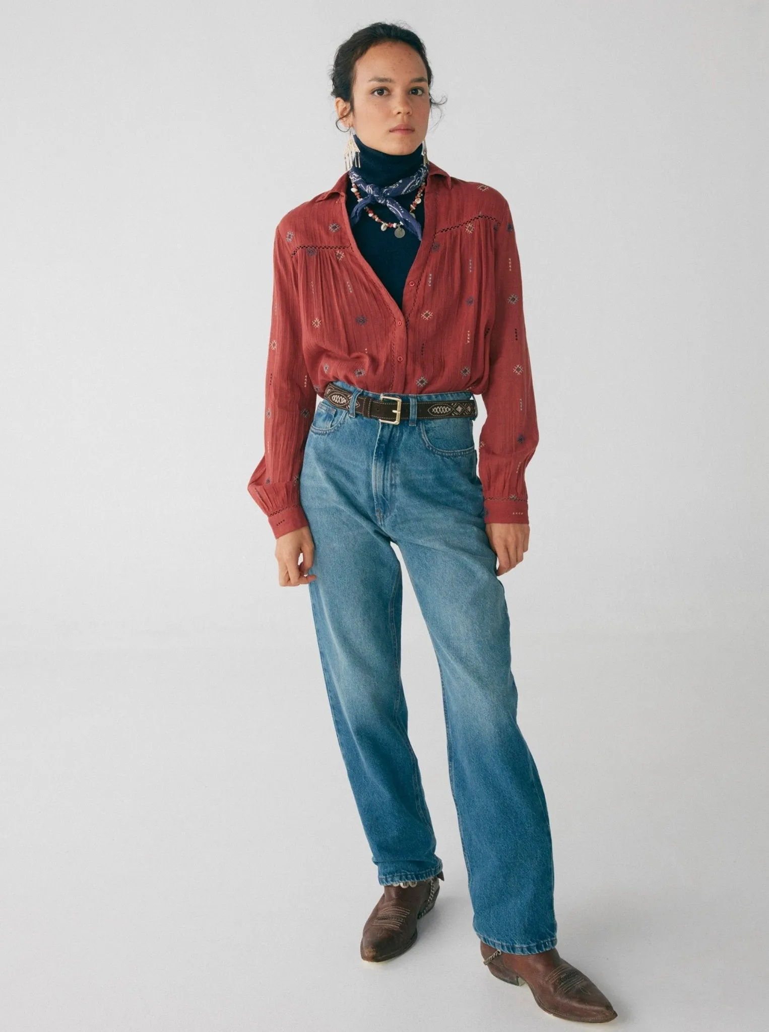 Berenice Blouse - Tetris Rust