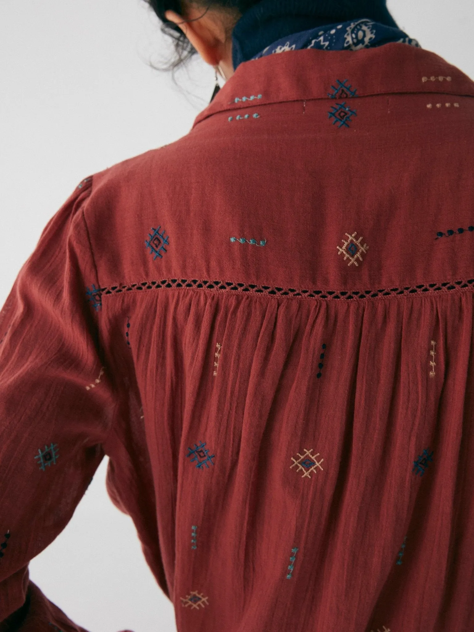 Berenice Blouse - Tetris Rust