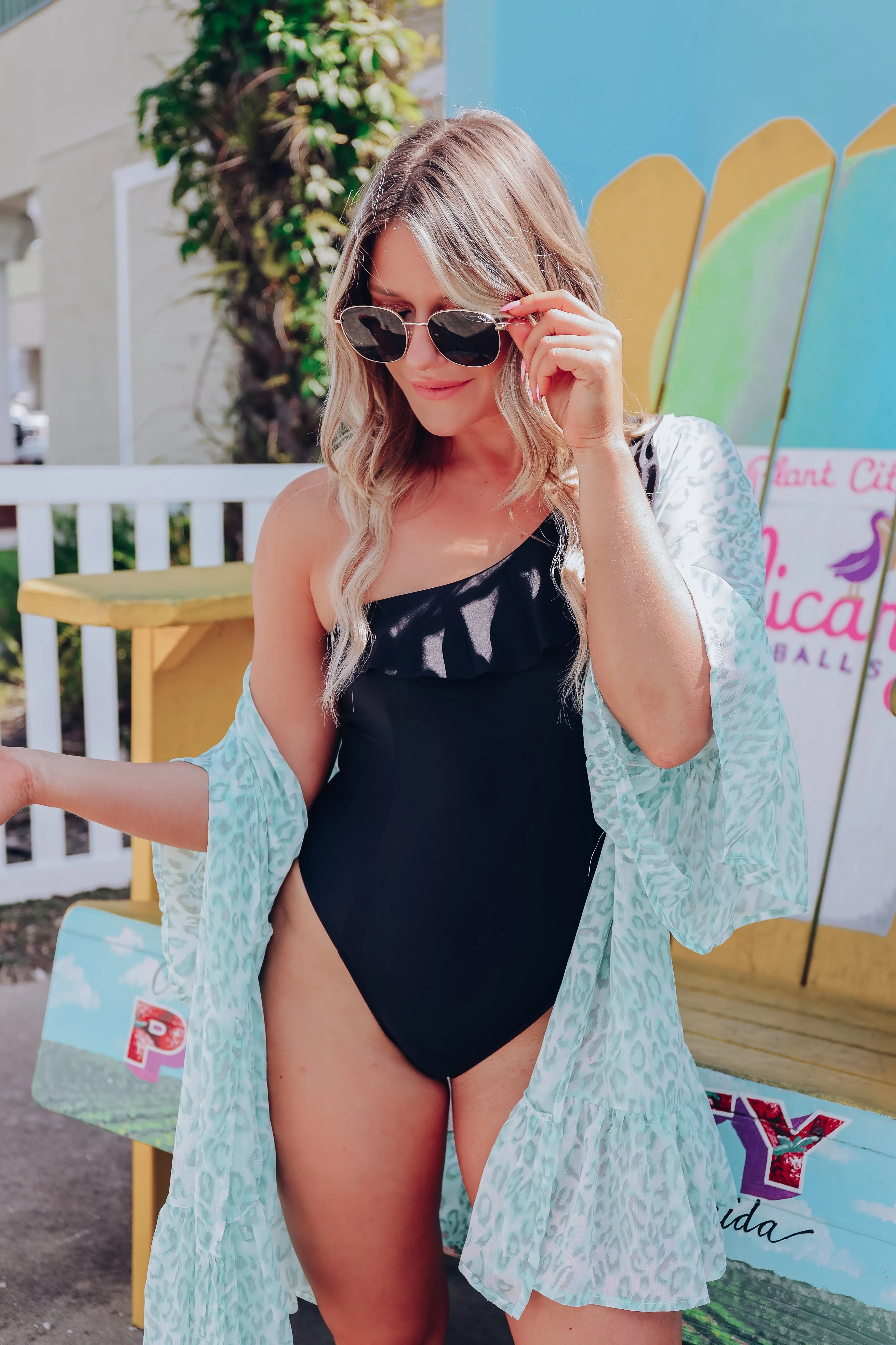 Blue Crush Leopard Kimono- Final Sale