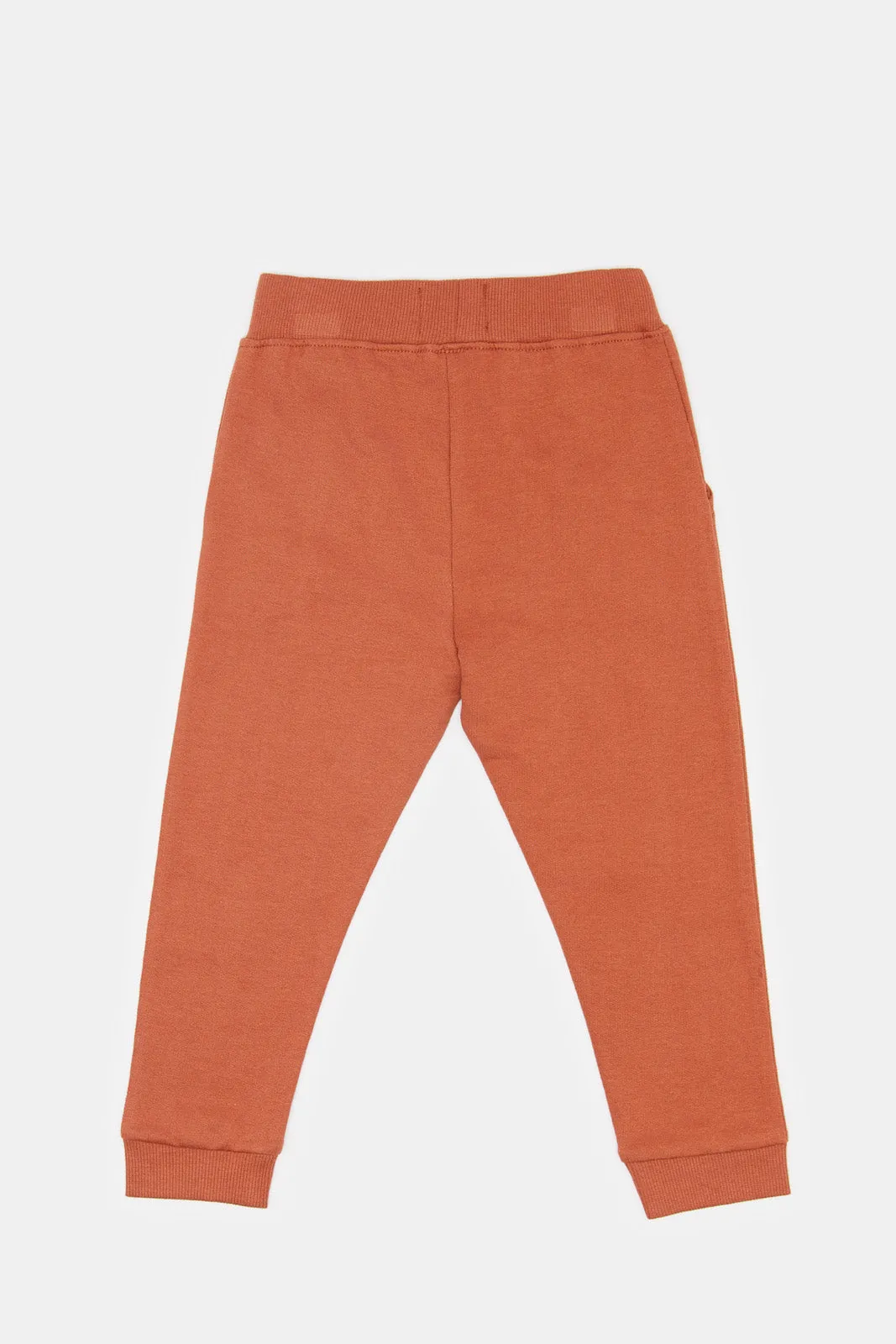 Boys Orange Knitted Joggers