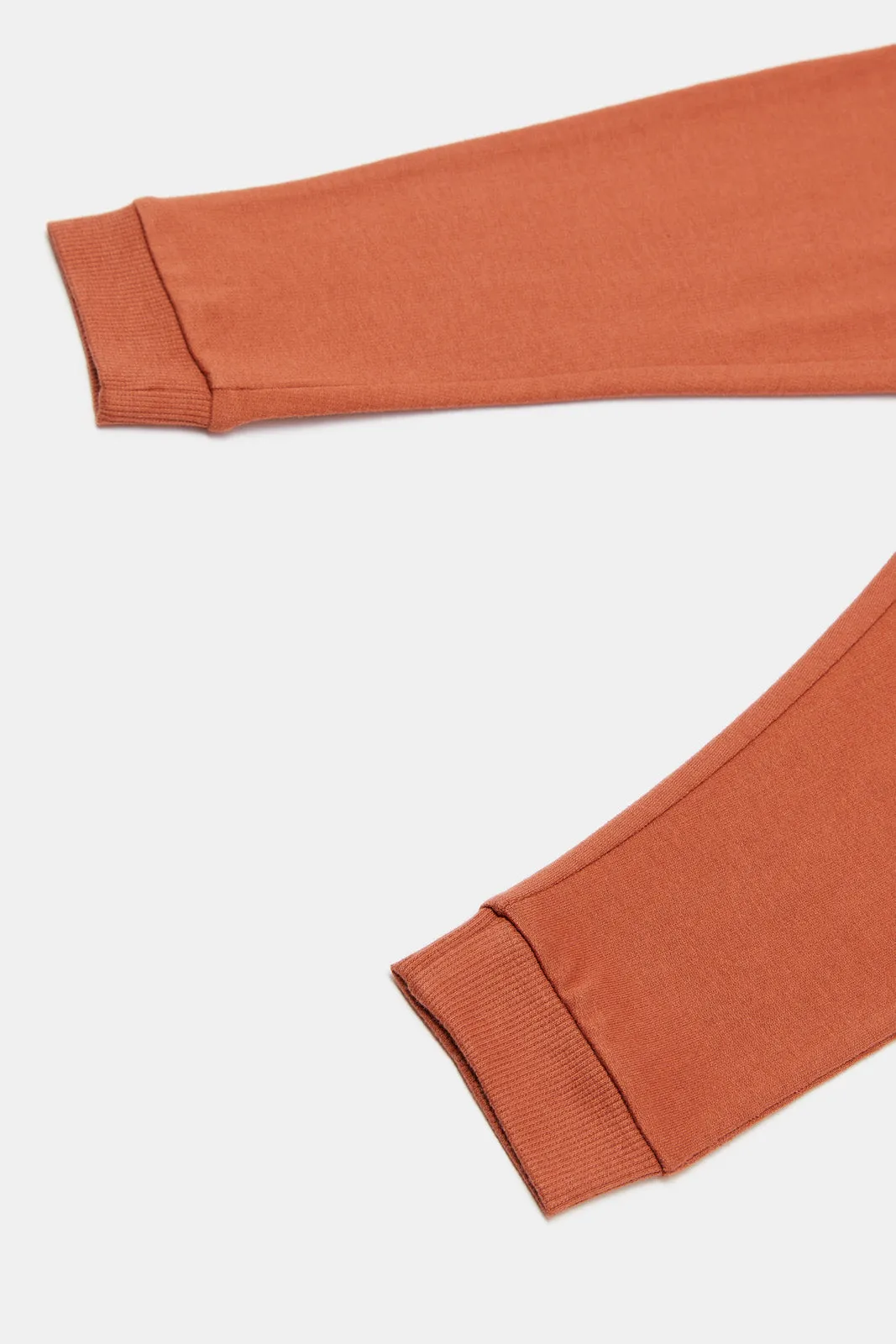 Boys Orange Knitted Joggers