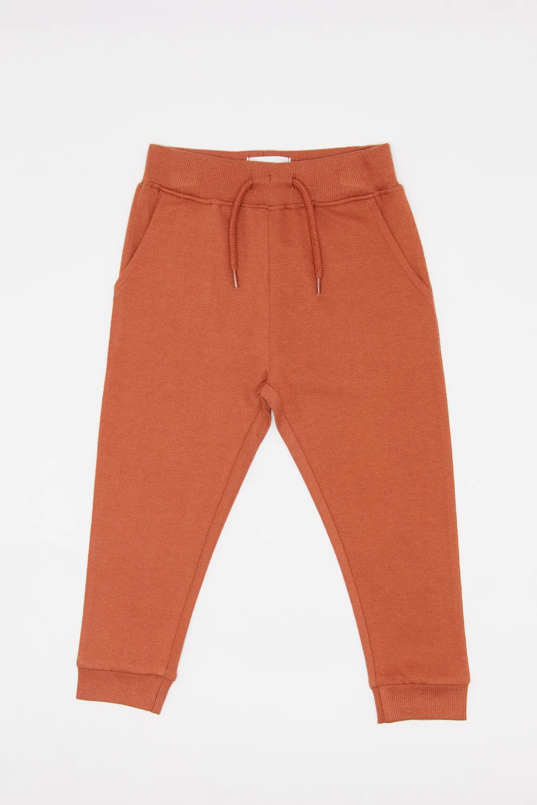 Boys Orange Knitted Joggers