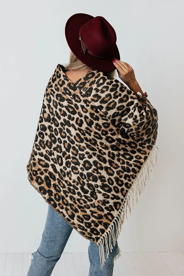 Cozy Drop Leopard Poncho