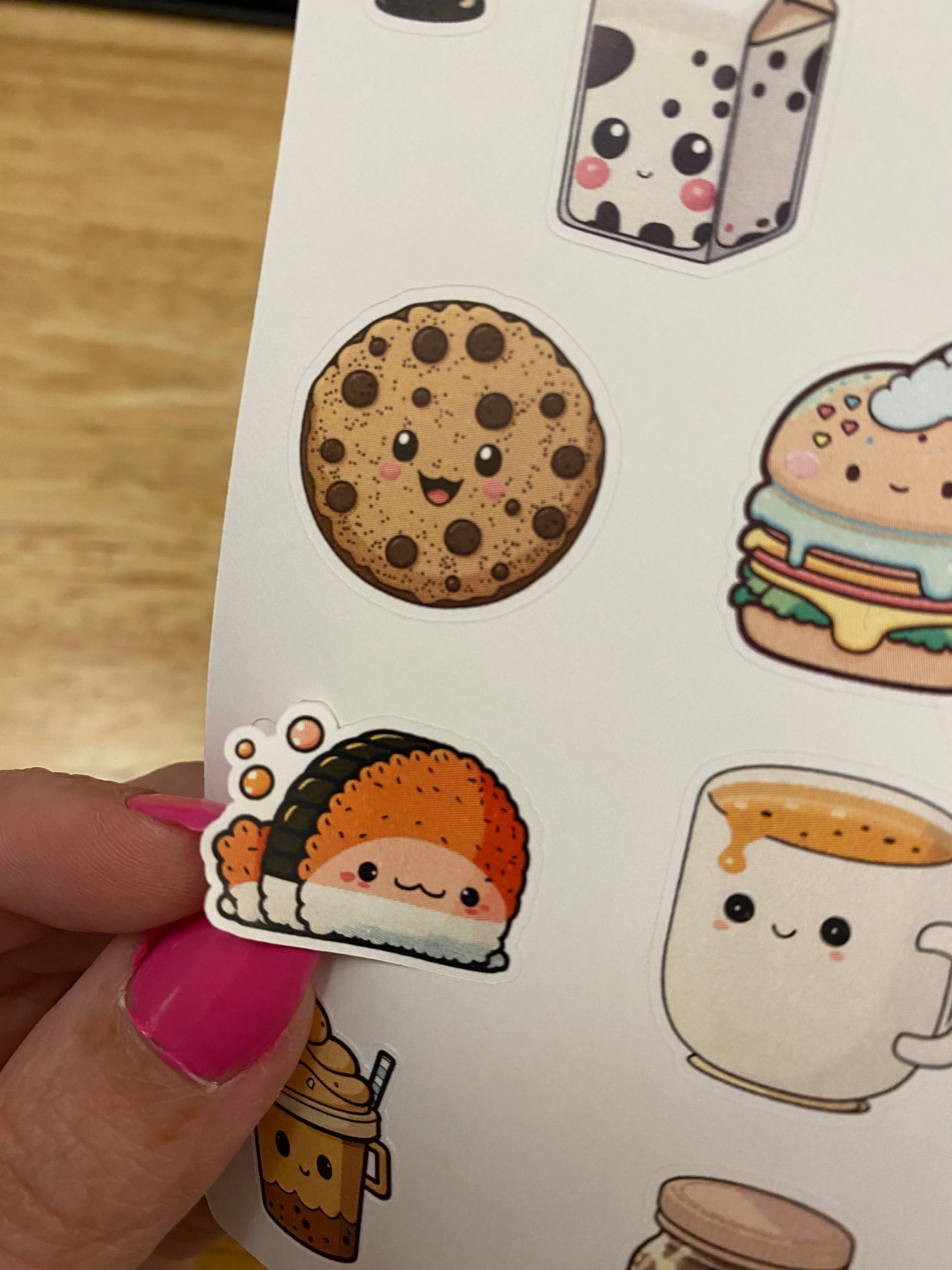 Cute Food Face Planner Sticker sheet