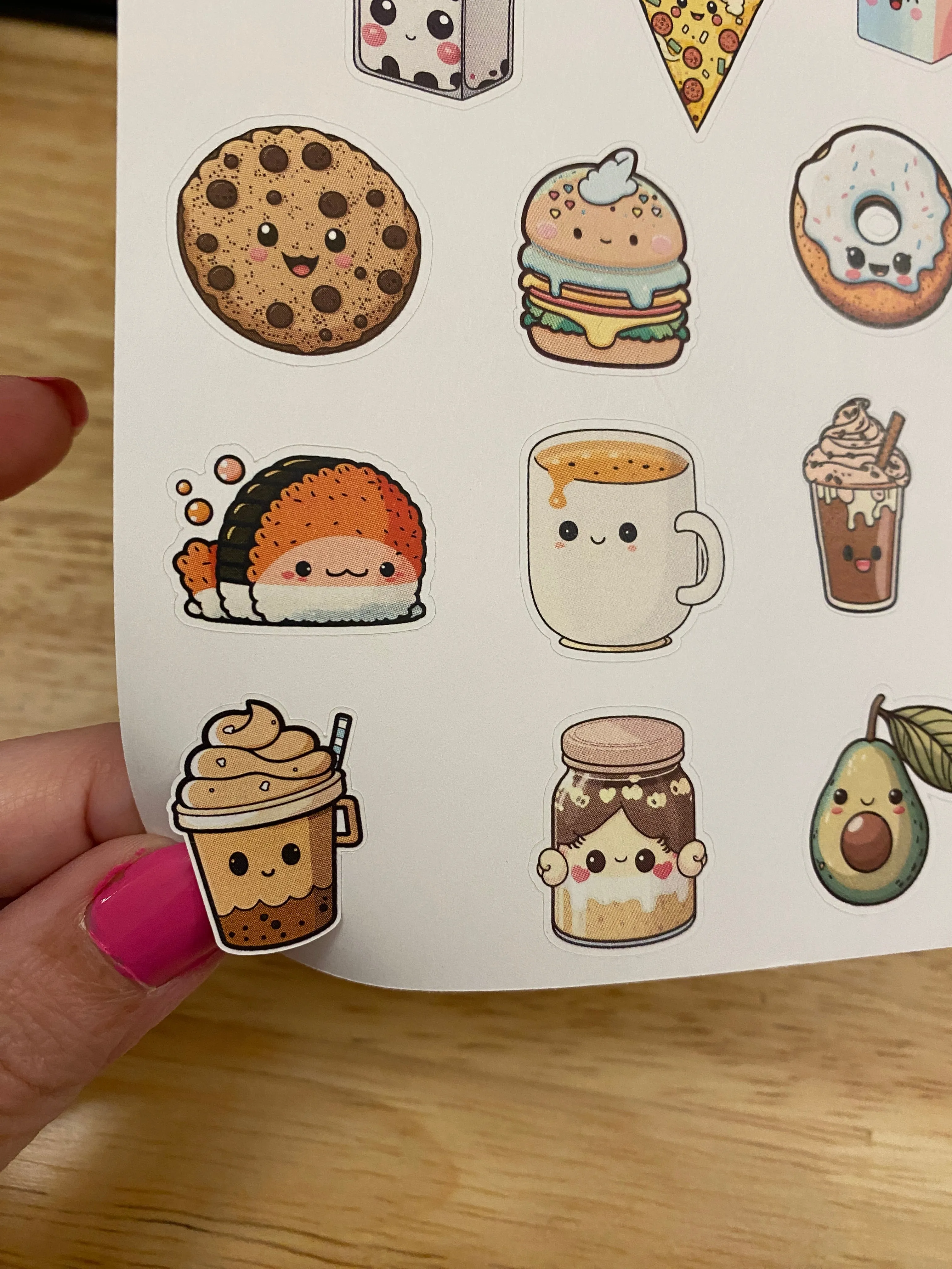 Cute Food Face Planner Sticker sheet