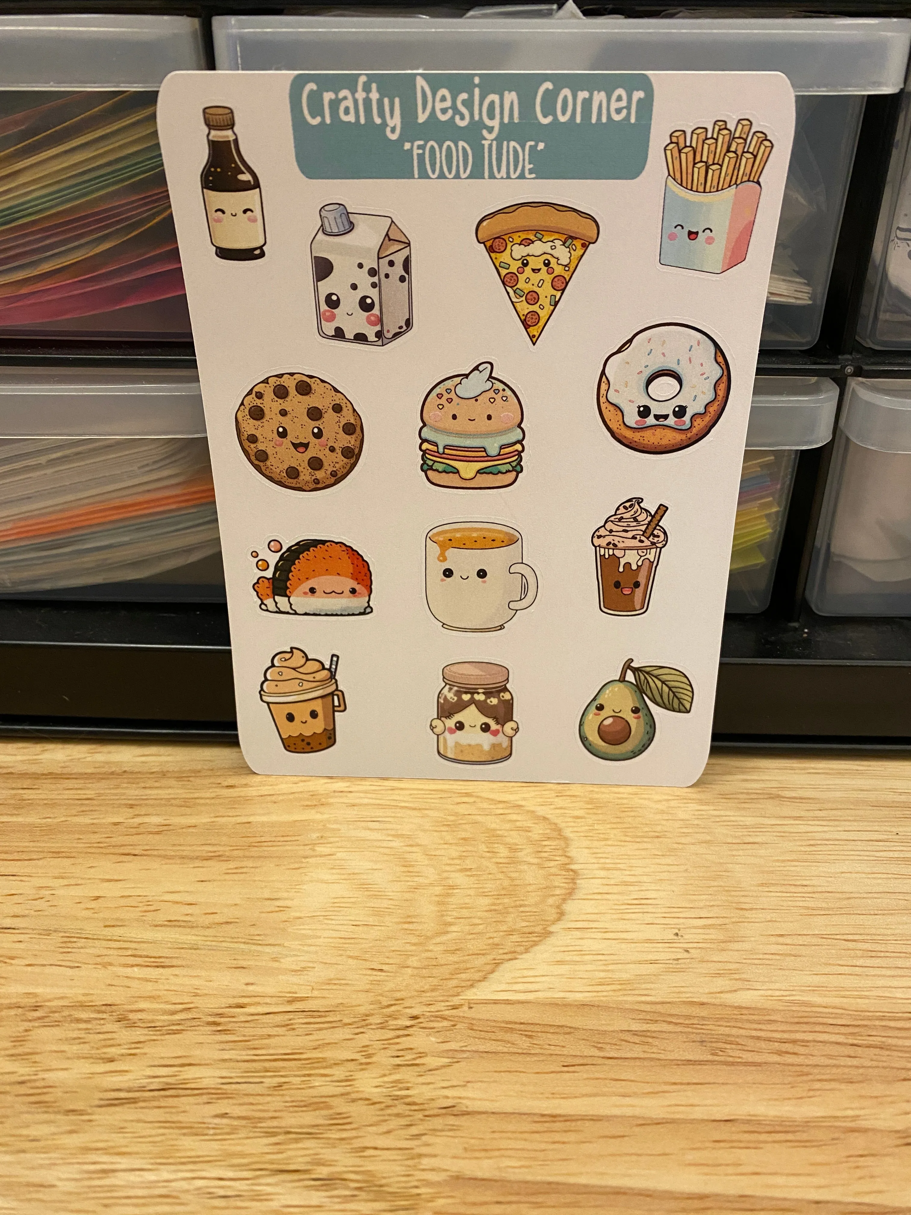 Cute Food Face Planner Sticker sheet