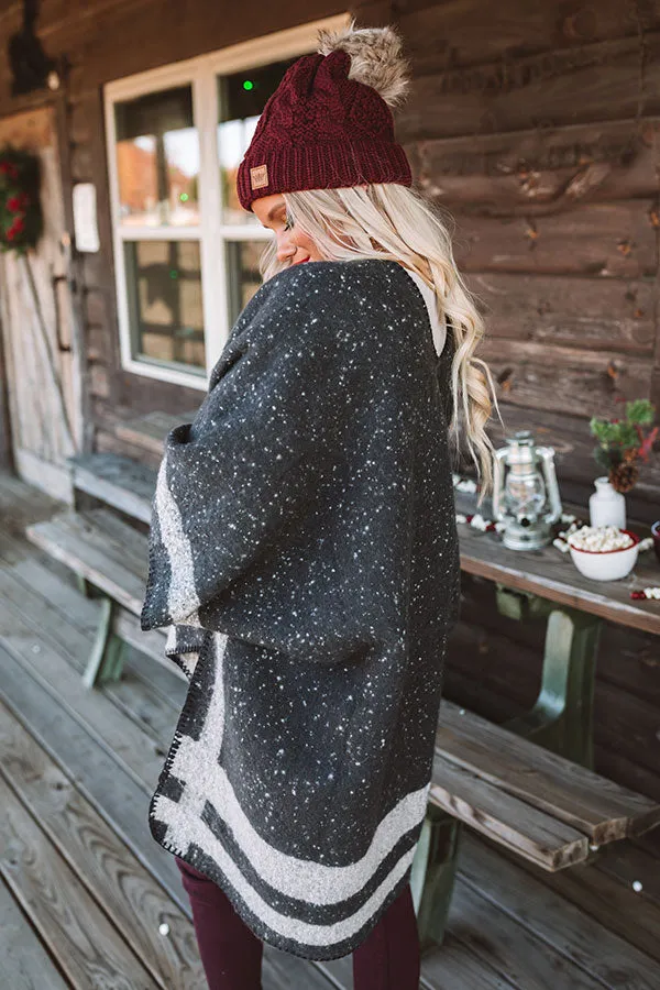 Distance to Denver Poncho In Dark Charcoal
