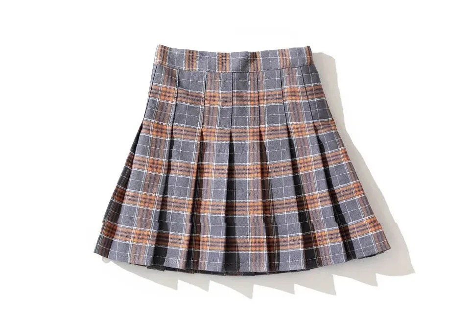 Girls High Waist Solid Pleated Mini Skirt for 4-12Y Girl Summer Korean Preppy Style Fashion Dance Skirts Student A-line Skirts
