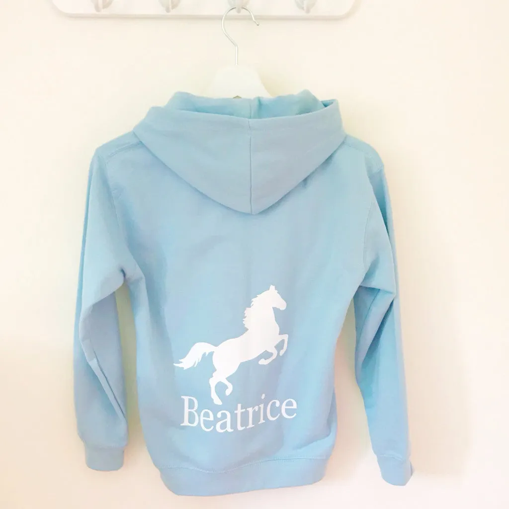 Girls' Horse Riding Personalised Hoodie  (7 colours)