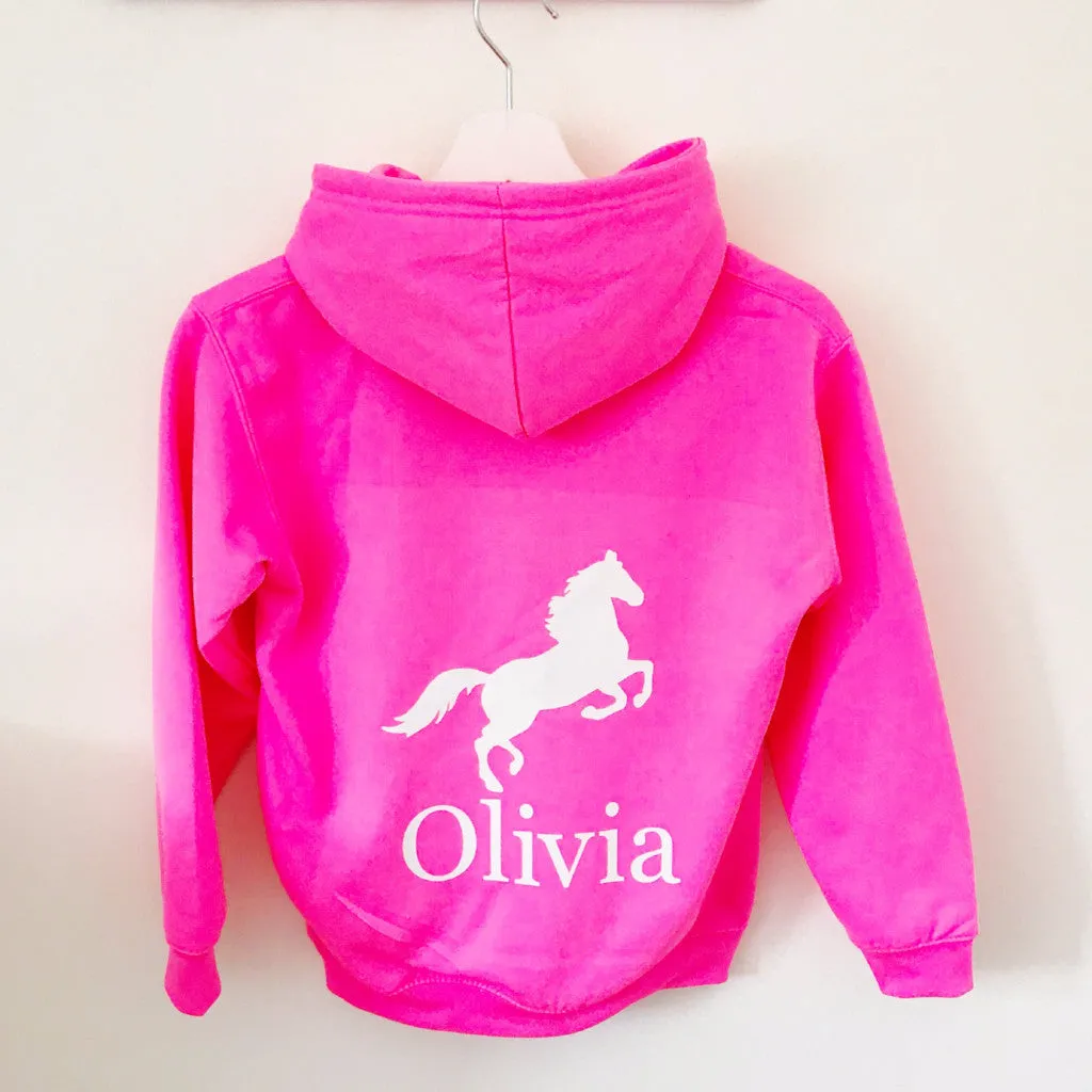Girls' Horse Riding Personalised Hoodie  (7 colours)