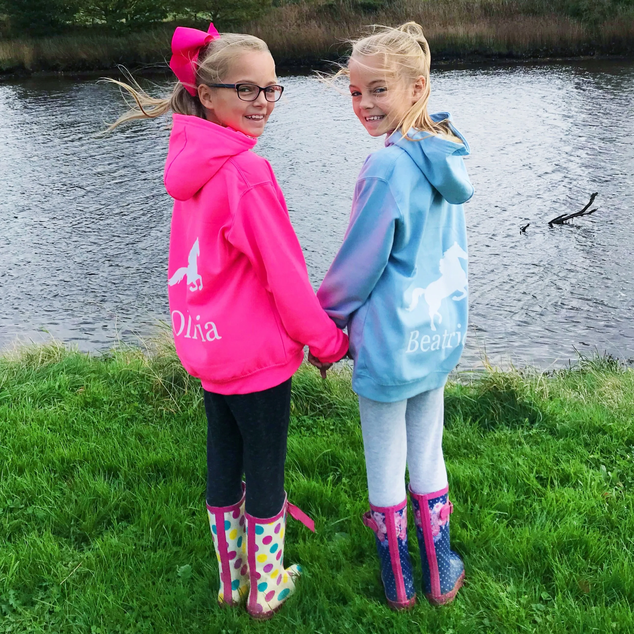 Girls' Horse Riding Personalised Hoodie  (7 colours)