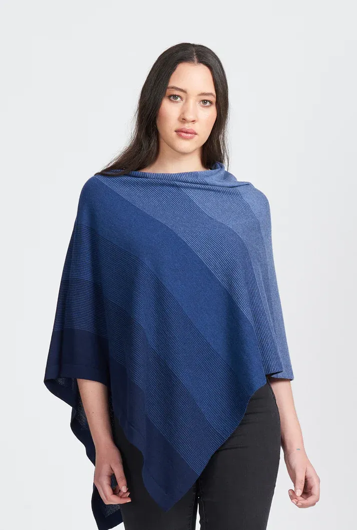 Graduated Stripe Poncho