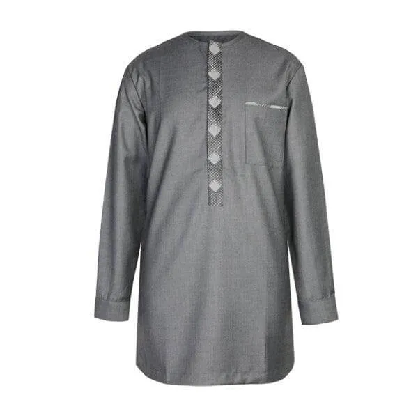 GREY PLAIN TUNIC TROUSER SET