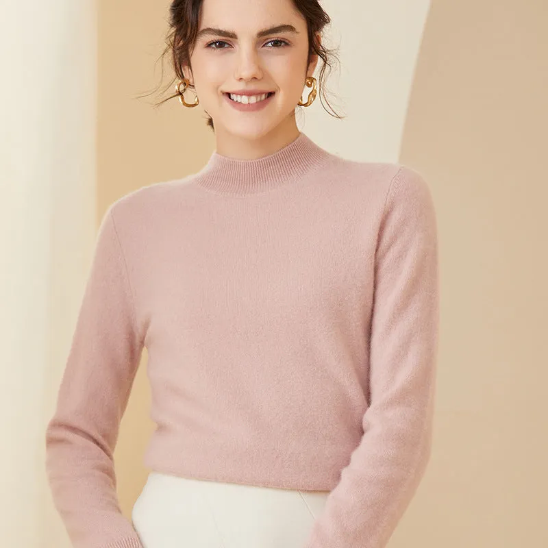 Half Turtleneck Pullover Long Sleeve Bottoming Slim Knitted Cashmere Sweater