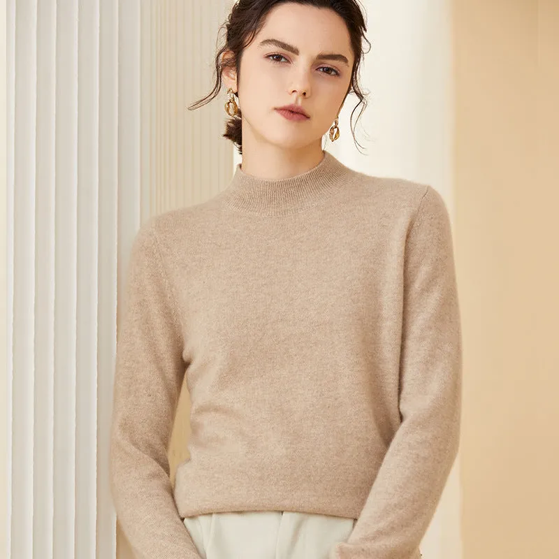 Half Turtleneck Pullover Long Sleeve Bottoming Slim Knitted Cashmere Sweater