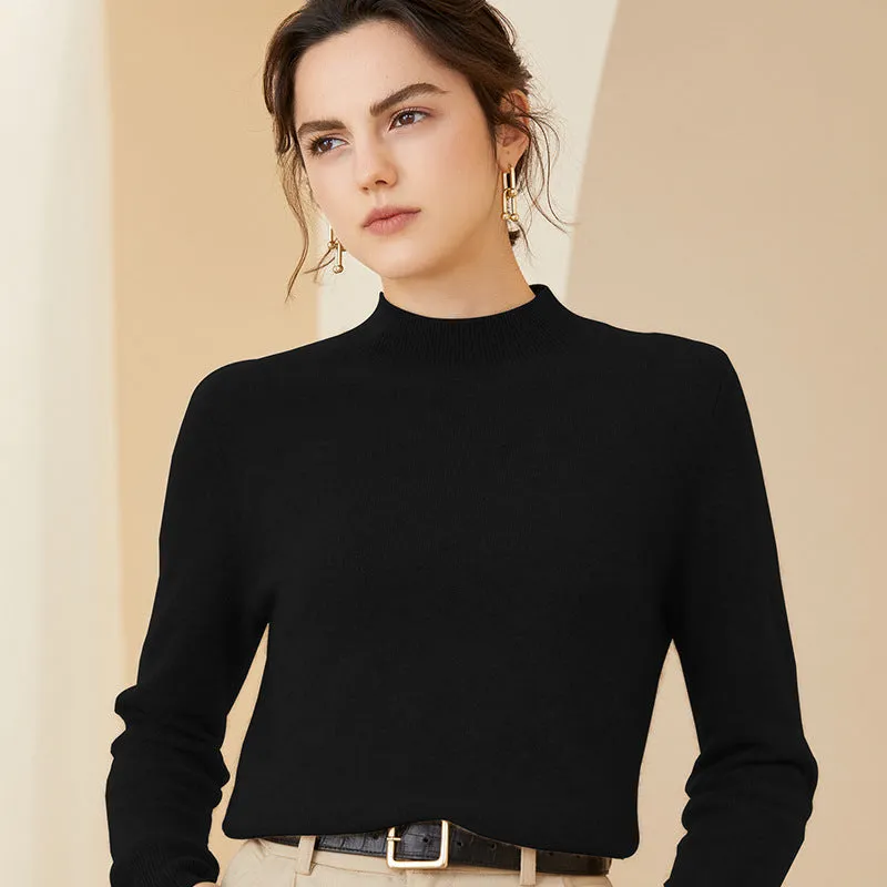 Half Turtleneck Pullover Long Sleeve Bottoming Slim Knitted Cashmere Sweater