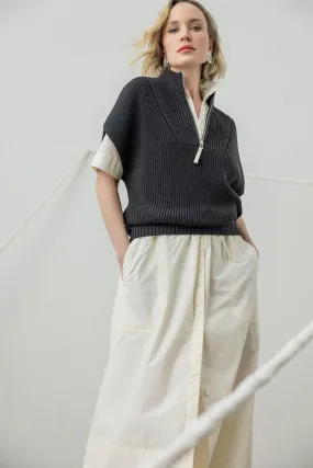 Half Zip Poncho Sweater