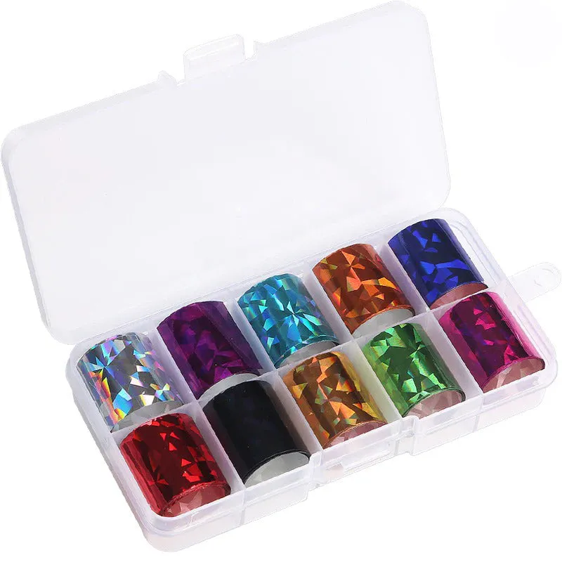 Holographic Multi-Pattern Nail Art Foil Sticker Decoration Set