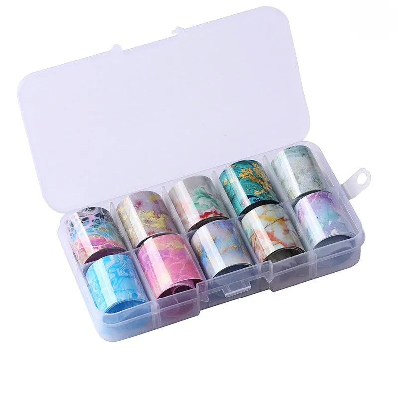 Holographic Multi-Pattern Nail Art Foil Sticker Decoration Set