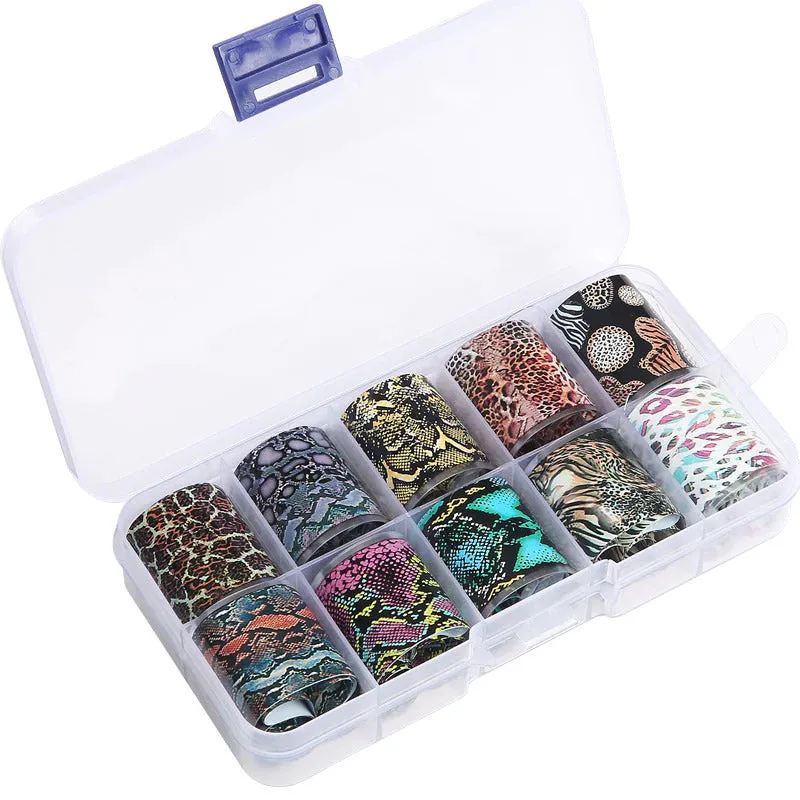 Holographic Multi-Pattern Nail Art Foil Sticker Decoration Set