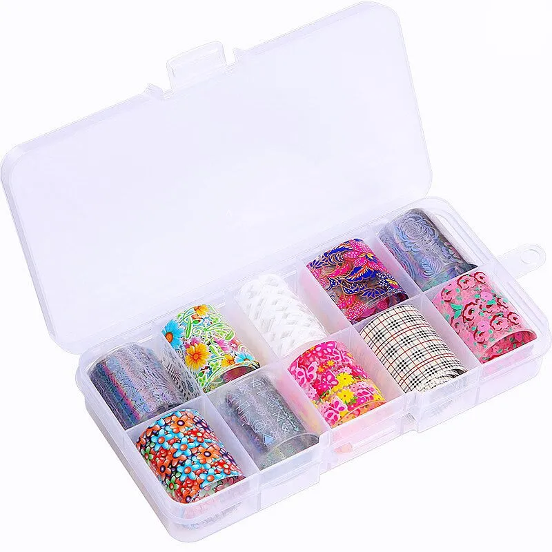 Holographic Multi-Pattern Nail Art Foil Sticker Decoration Set
