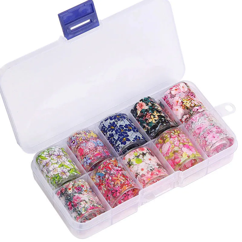 Holographic Multi-Pattern Nail Art Foil Sticker Decoration Set