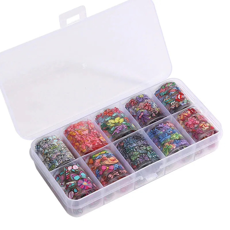 Holographic Multi-Pattern Nail Art Foil Sticker Decoration Set