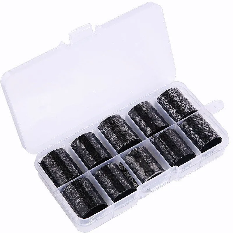 Holographic Multi-Pattern Nail Art Foil Sticker Decoration Set