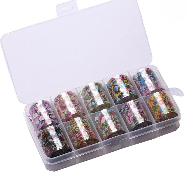 Holographic Multi-Pattern Nail Art Foil Sticker Decoration Set
