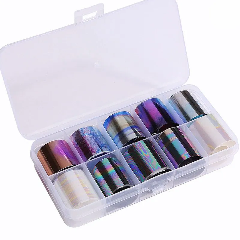 Holographic Multi-Pattern Nail Art Foil Sticker Decoration Set