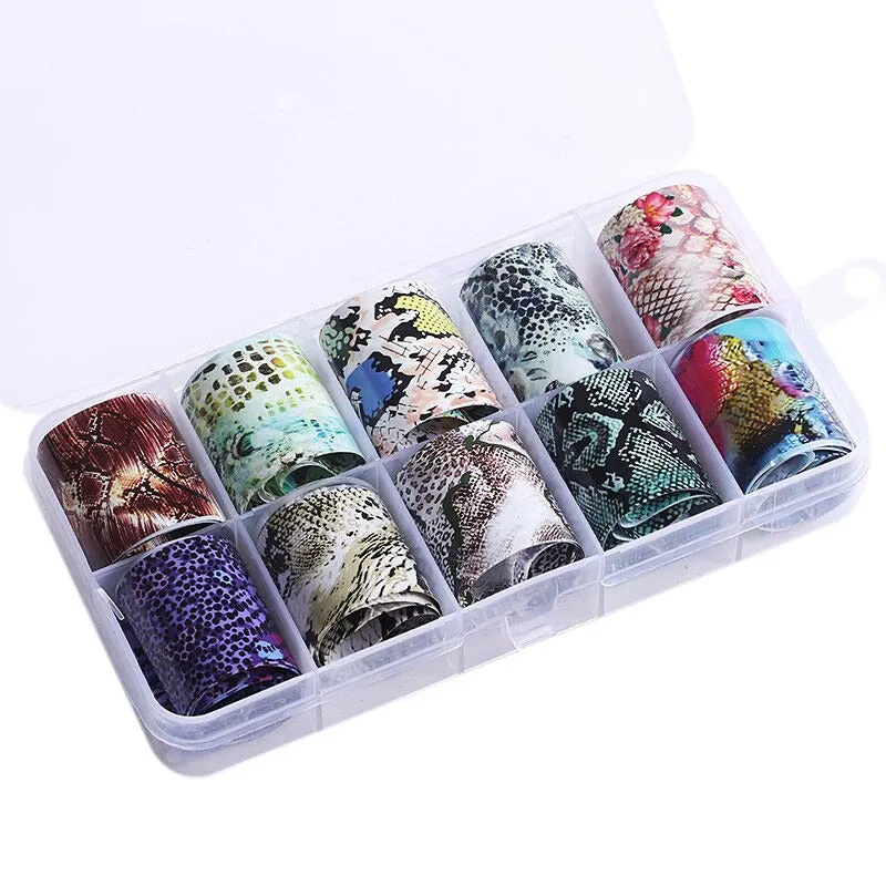 Holographic Multi-Pattern Nail Art Foil Sticker Decoration Set