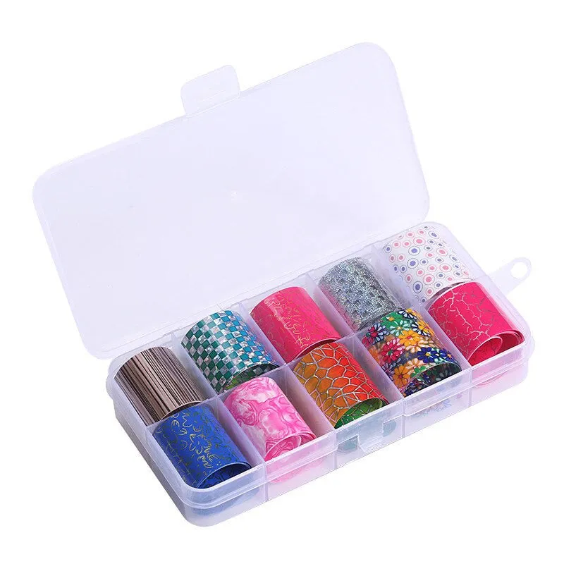 Holographic Multi-Pattern Nail Art Foil Sticker Decoration Set