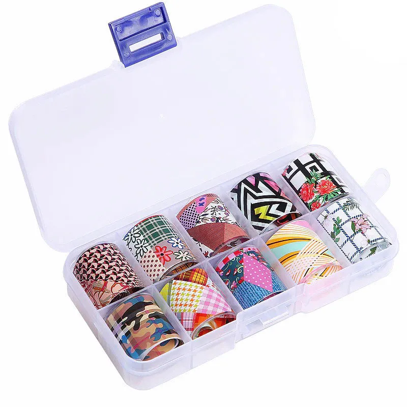 Holographic Multi-Pattern Nail Art Foil Sticker Decoration Set