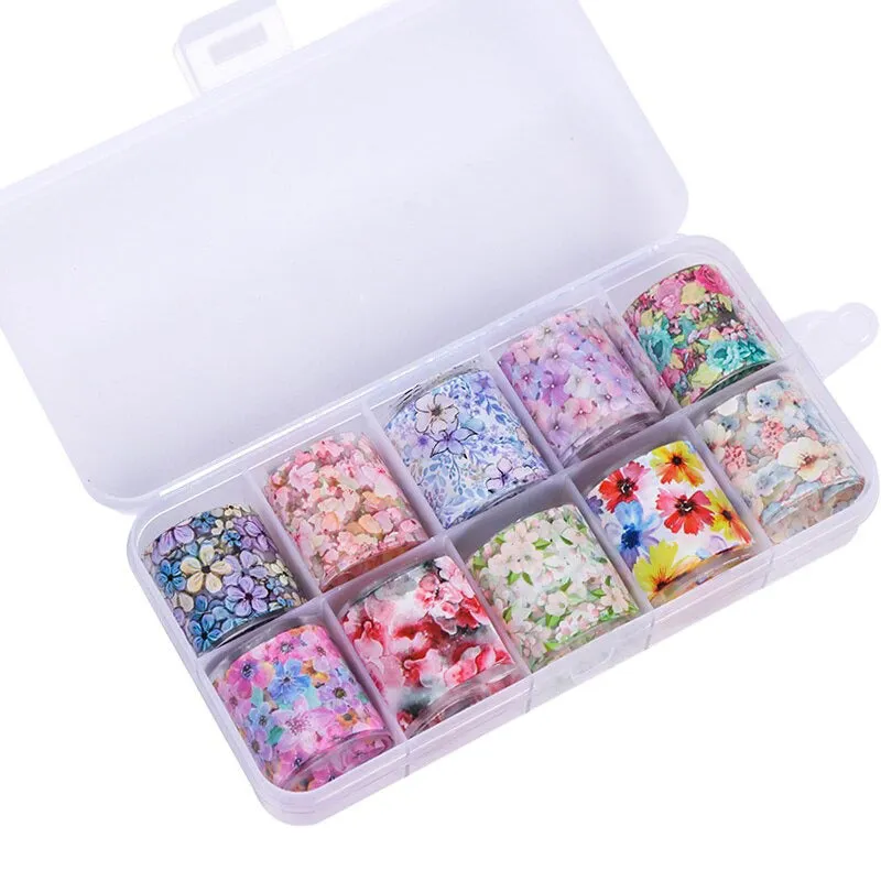 Holographic Multi-Pattern Nail Art Foil Sticker Decoration Set