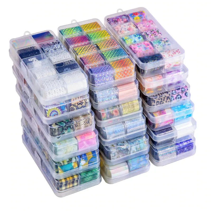 Holographic Multi-Pattern Nail Art Foil Sticker Decoration Set