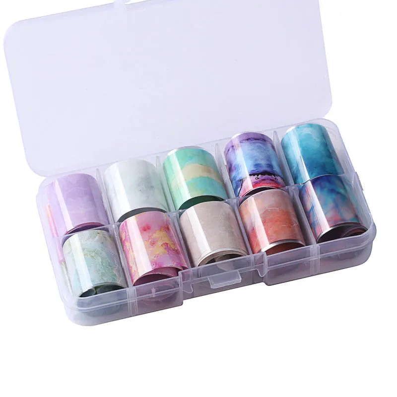 Holographic Multi-Pattern Nail Art Foil Sticker Decoration Set