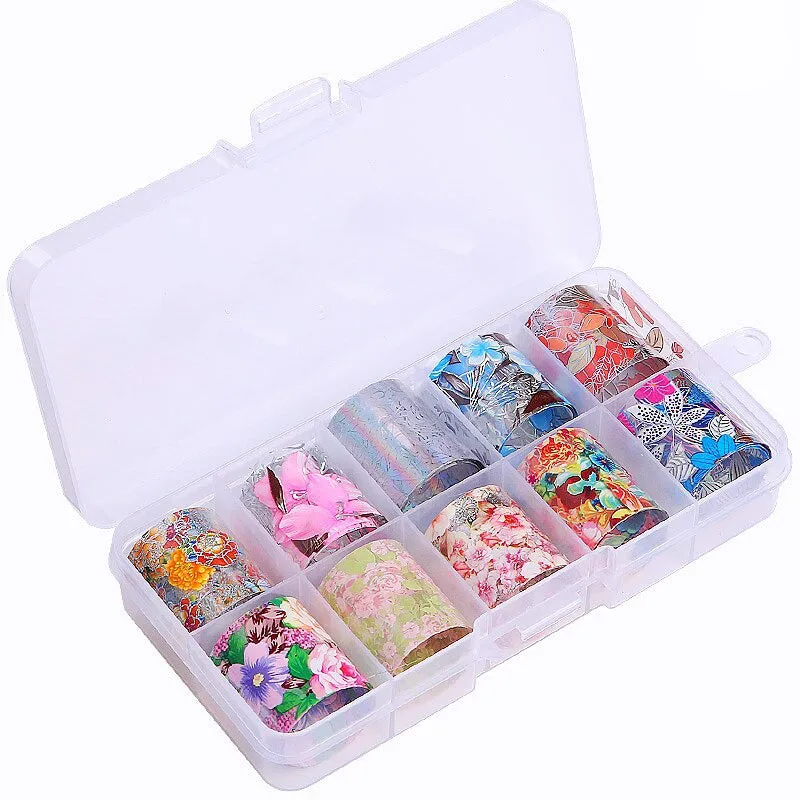 Holographic Multi-Pattern Nail Art Foil Sticker Decoration Set