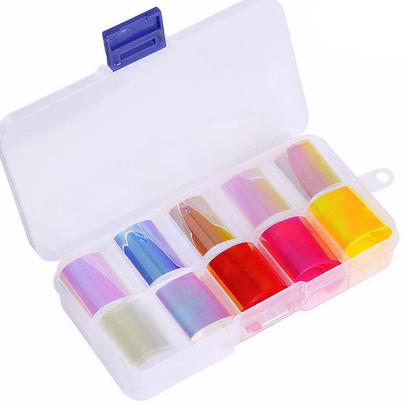 Holographic Multi-Pattern Nail Art Foil Sticker Decoration Set