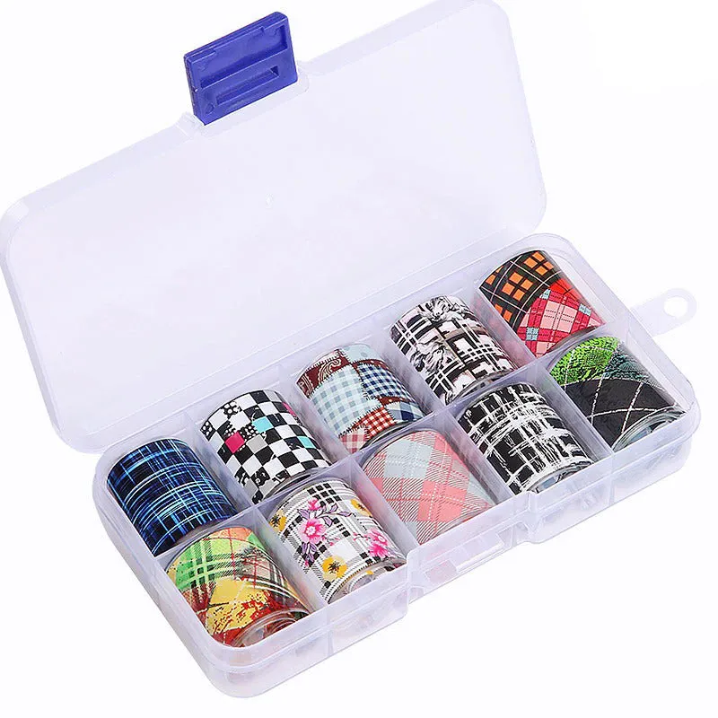 Holographic Multi-Pattern Nail Art Foil Sticker Decoration Set