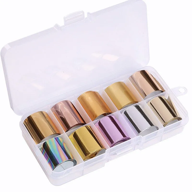 Holographic Multi-Pattern Nail Art Foil Sticker Decoration Set