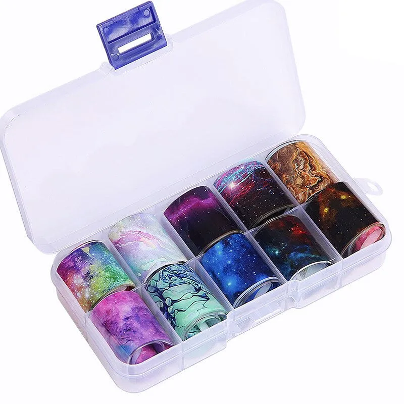 Holographic Multi-Pattern Nail Art Foil Sticker Decoration Set