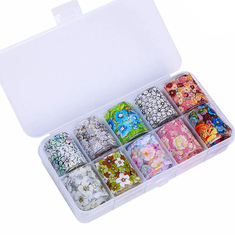 Holographic Multi-Pattern Nail Art Foil Sticker Decoration Set