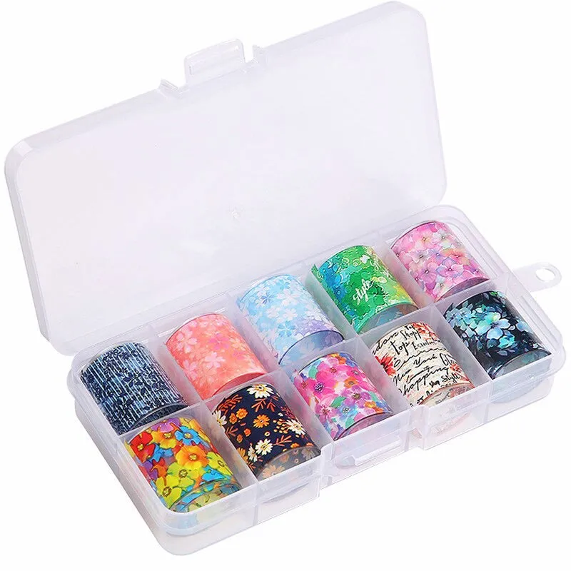 Holographic Multi-Pattern Nail Art Foil Sticker Decoration Set