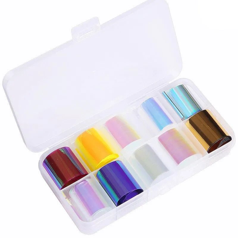 Holographic Multi-Pattern Nail Art Foil Sticker Decoration Set